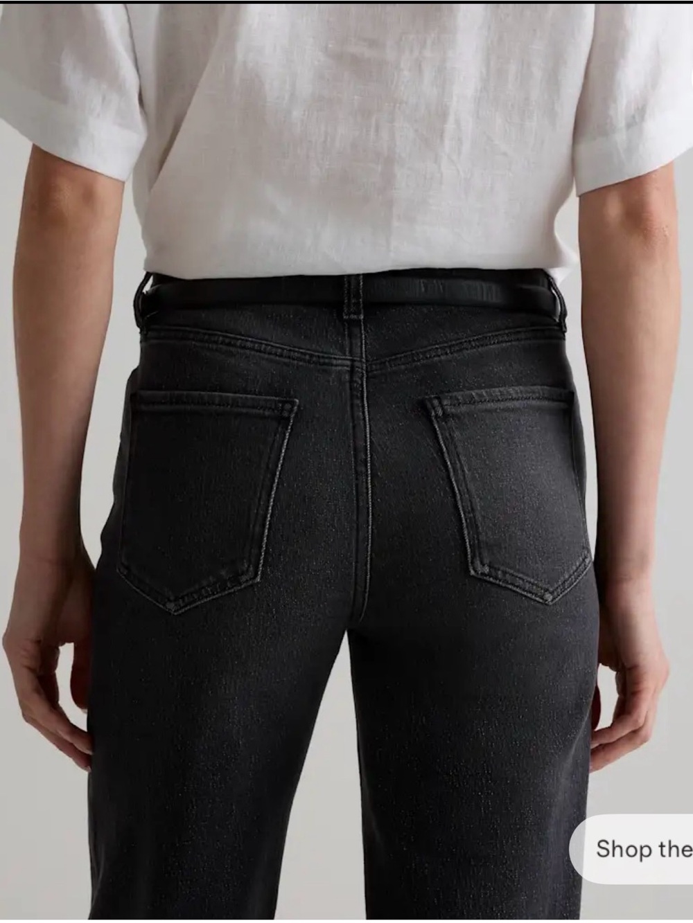 Quince Bella Stretch Relaxed Straight Jeans in charcoal black 30” inseam - Picture 5 of 5